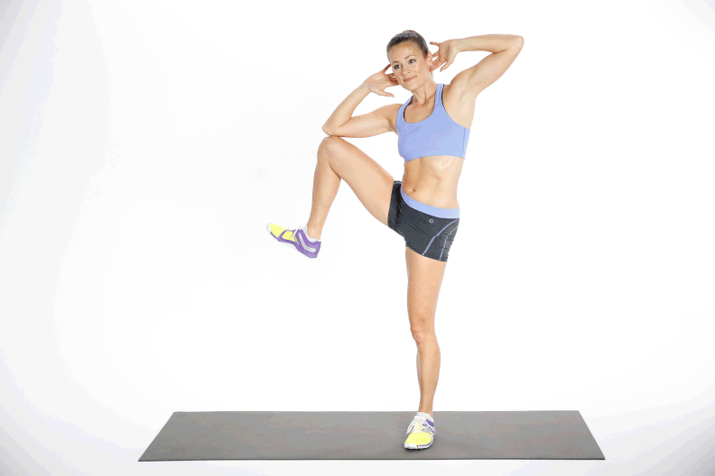 Oblique knee crunches